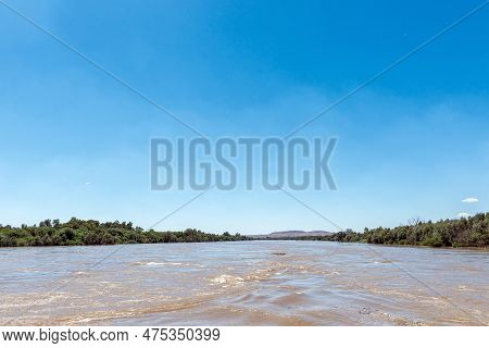 The Flooded Orange River At The Road Bridge At Grootdrink In The Northern Cape Province