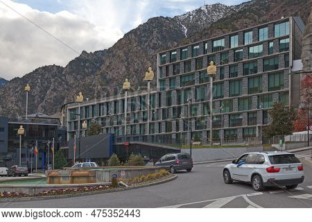 Andorra La Vella, Andorra, November 26 2019: The New Parliament Of Andorra (catalan: Nou Parlament D