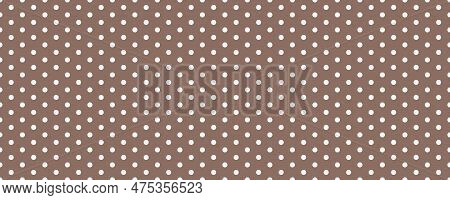 Polka Dot Seamless Pattern Background. Brown And White Dot Texture. Vector Illustration