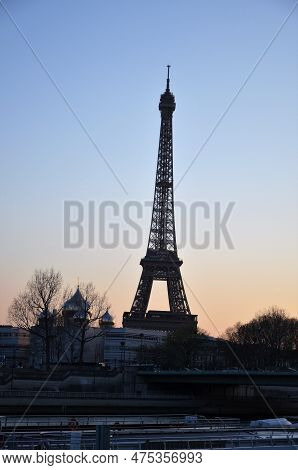 Paris, France 03.22.2017: Eiffel Tower In Paris, France