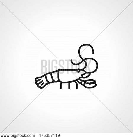 Crayfish Crawfish Lobster Line Icon. Crayfish Outline Icon