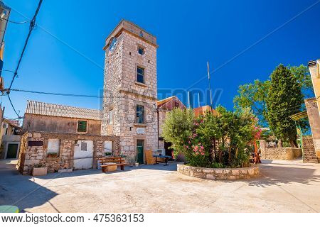 Mediterranean Stone Village On Krapanj Island View, Sea Sponge Harvesting Village, Sibenik Archipela
