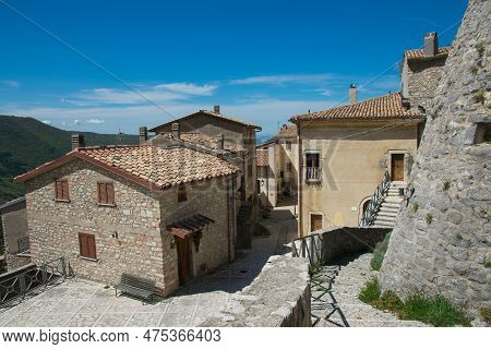 Old Center Of Polino Mountain Village In Valnerina, Umbria, Italy