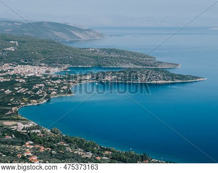 Landscape Of Old Epidaurus. Argolis, Greece. Aerial View
