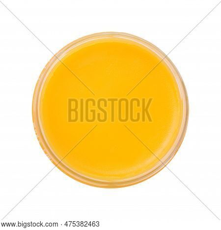 Open Jar Of Petrolatum Isolated On White, Top View