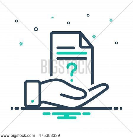 Mix Icon For Question Query Interpellation Problem Doubt Document Paper Page Hand Curiosity