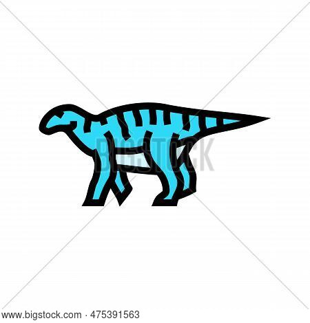 Iguanodon Dinosaur Animal Color Icon Vector. Iguanodon Dinosaur Animal Sign. Isolated Symbol Illustr