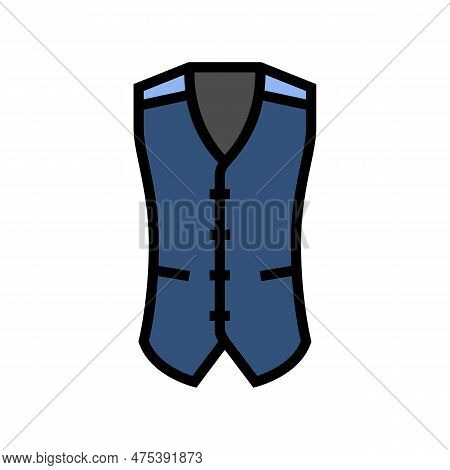 Tweed Vest Hipster Retro Color Icon Vector. Tweed Vest Hipster Retro Sign. Isolated Symbol Illustrat