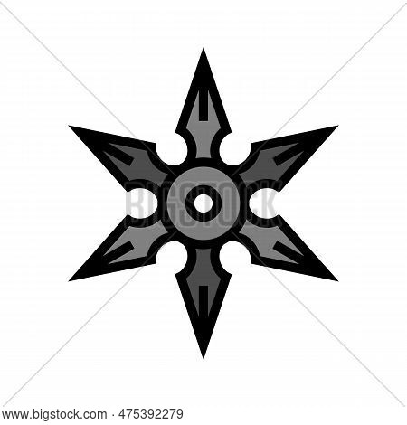 Shuriken Weapon Military Color Icon Vector. Shuriken Weapon Military Sign. Isolated Symbol Illustrat
