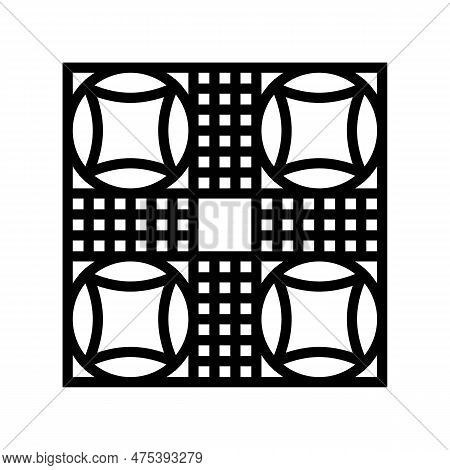 Pachisi Board And Pieces Line Icon Vector. Pachisi Board And Pieces Sign. Isolated Contour Symbol Bl