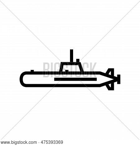 Submarine Weapon War Line Icon Vector. Submarine Weapon War Sign. Isolated Contour Symbol Black Illu