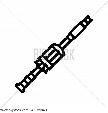 Blowgun Weapon Military Line Icon Vector. Blowgun Weapon Military Sign. Isolated Contour Symbol Blac