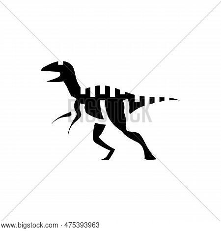 Deinonychus Dinosaur Animal Glyph Icon Vector. Deinonychus Dinosaur Animal Sign. Isolated Symbol Ill