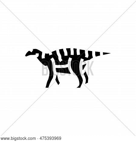 Iguanodon Dinosaur Animal Glyph Icon Vector. Iguanodon Dinosaur Animal Sign. Isolated Symbol Illustr