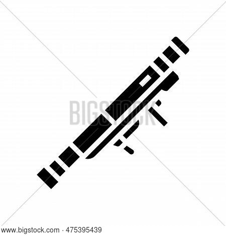 Bazooka Weapon War Glyph Icon Vector. Bazooka Weapon War Sign. Isolated Symbol Illustration
