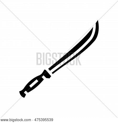 Machete Weapon War Glyph Icon Vector. Machete Weapon War Sign. Isolated Symbol Illustration