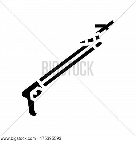 Harpoon Weapon Military Glyph Icon Vector. Harpoon Weapon Military Sign. Isolated Symbol Illustratio