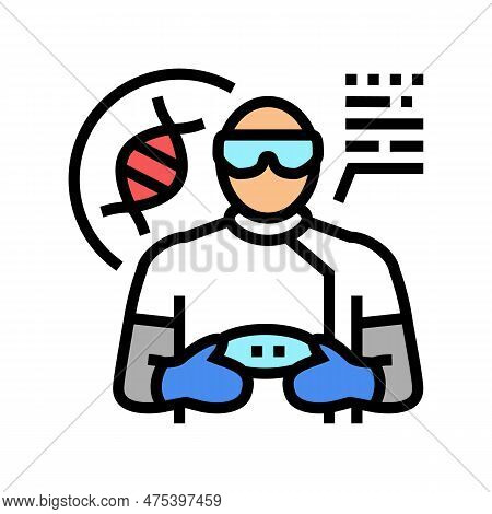 Geneticist Worker Color Icon Vector. Geneticist Worker Sign. Isolated Symbol Illustration