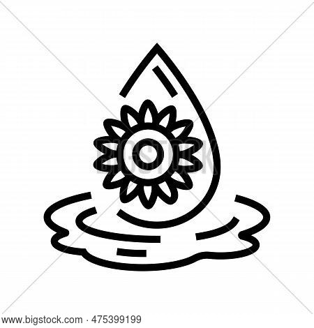 Sunflower Seed Oil Liquid Yellow Line Icon Vector. Sunflower Seed Oil Liquid Yellow Sign. Isolated C