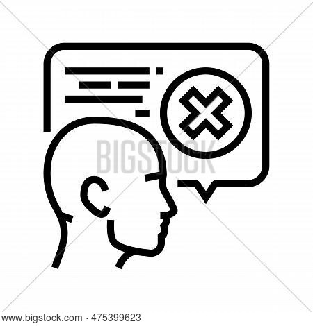 Wrong Answer Line Icon Vector. Wrong Answer Sign. Isolated Contour Symbol Black Illustration