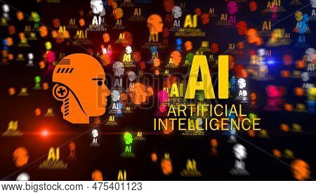 Artificial Intelligence Symbol Tunnel Effect Fly Between
