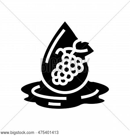 Grapeseed Oil Liquid Yellow Glyph Icon Vector. Grapeseed Oil Liquid Yellow Sign. Isolated Symbol Ill