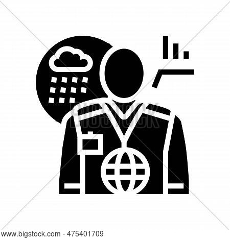 Meteorologists Worker Glyph Icon Vector. Meteorologists Worker Sign. Isolated Symbol Illustration