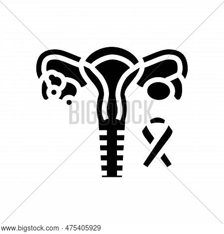 Endometrial Cancer Glyph Icon Vector. Endometrial Cancer Sign. Isolated Symbol Illustration