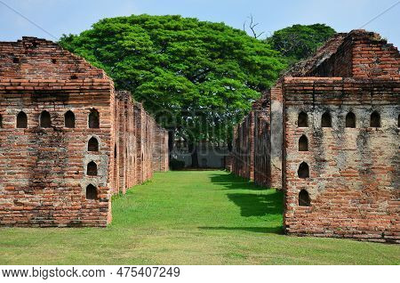 Ancient Ruins Buildings And Antique Architecture Twelve Royal Storage Of King Narai Ratchaniwet Pala