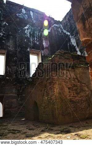 Ancient Ruins Buildings And Antique Architecture Of King Narai Ratchaniwet Palace For Thai People An