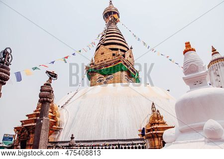 Swayambhunath Or Monkey Temple In Kathmandu. Nepal.