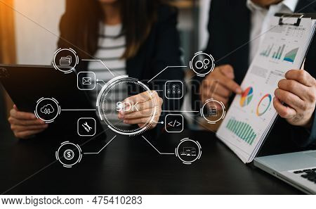 Sdk  Software Development Kit Programming Language Technology Concept, Person Typing Laptop Computer