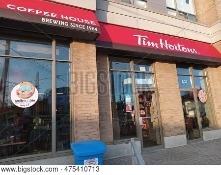 Thursday June 16th 2023 Tim Hortons Coffee Shop On Bayview Avenue And Eglinton Avenue East In Toront