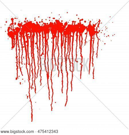 Red Paint Drip Isolated On White Background
