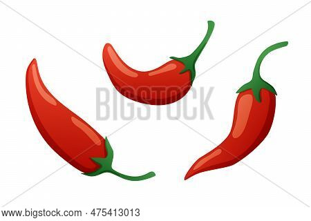 Three Red Hot Chili Vector & Photo (Free Trial) | Bigstock