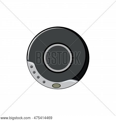 Sound Cd Player Cartoon. Retro Stereo, Entertainment Play Sound Cd Player Sign. Isolated Symbol Vect