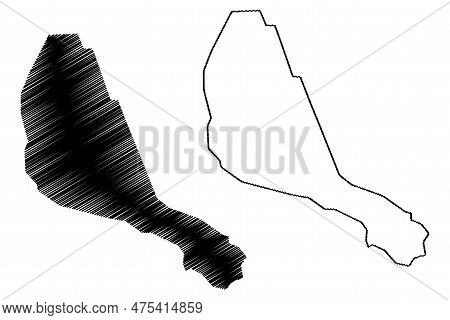 Lake Sawa (republic Of Iraq) Map Vector Illustration, Scribble Sketch Map