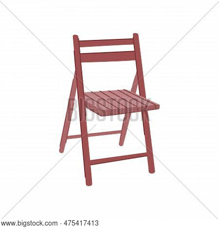 Object Folding Chair Cartoon. Rest Sit, Arm Relax Object Folding Chair Sign. Isolated Symbol Vector 