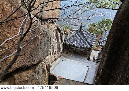Seokbulsa Temple Bell Tower In Busan. Hidden Gem Destination Near Busan, South Korea.