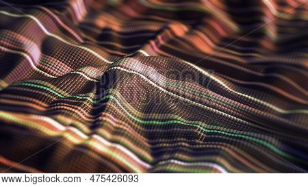 Cyber Fantasy And Neuropsychology 3d Illustration. Waves Of Data In Information Flows. Abstract Visi