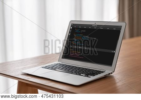 Software Development Programming On Computer Screen For Modish Application And Program Coding