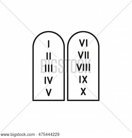 Commandments Icon. Ten Commandments Of The Tablet. Vector Illustration.