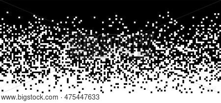 Pixelated Halftone Gradient Noise. Black And White Fading Pixel Texture. Dissolving Wallpaper. Vecto