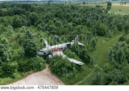 Zeljava, Croatia - May 29, 2021: Zeljava Air Base In Croatia And Abandoned Douglas C-47 Airplane On 