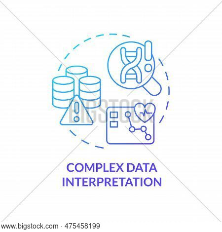 Complex Data Interpretation Blue Gradient Concept Icon. Potential Mistakes In Research. Precision Me
