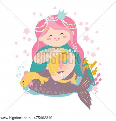 Zodiac Signs Pisces Cute Illustration Flat.
Little Princess Like Pisces Astrological Sign.
Colorful 
