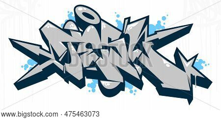 Trendy Abstract Urban Graffiti Street Art Word Tesl Lettering Vector