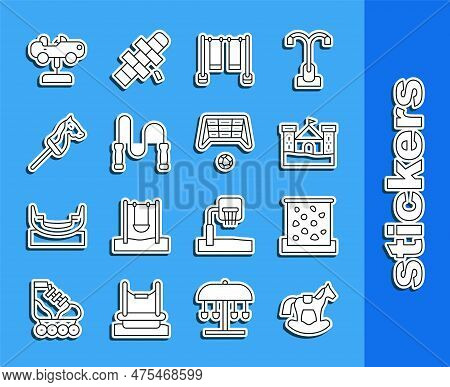 Set Line Horse In Saddle Swing, Climbing Wall, Sand Castle, Double, Jump Rope, Toy Horse, Swing Car 