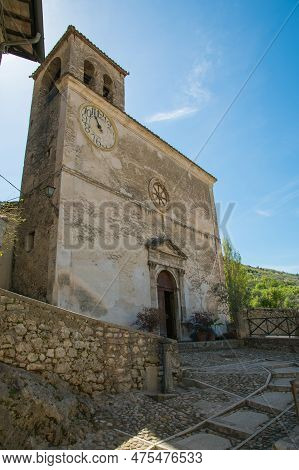 View Of The Main Church In The Historic Center Of Ferentillo, The City Famous For The Mummies In Umb