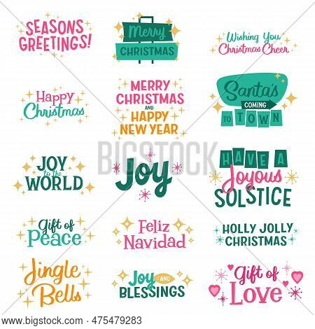 Christmas Icons Bring Joy And Cheer With Images Of Santa Claus, Reindeer, And Snowflakes.